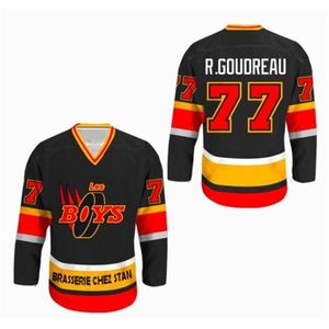 Nikivip Richard Goudreau # 77 Les Boys '' Brasserie chez Stan '' Maillot de hockey sur glace rétro pour homme Cousu Numéro personnalisé Nom Maillots