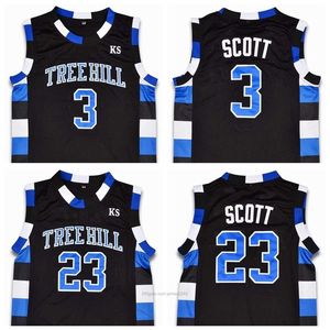 Nikivip Ship From US # 3 Lucas Scott La version cinématographique de One Tree Hill Basketball Jersey Brother Movie 23 All Stitched Black Size S-3XL
