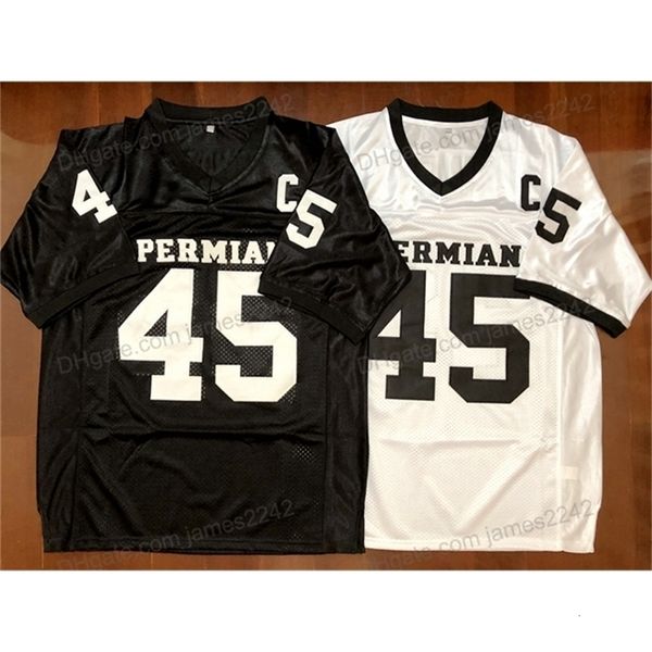 Nikivip Ship From US Boobie Miles # 45 Permian Football Maillots Film Friday Night Lights Cousu Noir Blanc S-3XL Haute Qualité