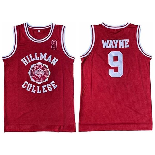 Nikivip Ship From US Mens Wayne 9 College Theatre Movie Basketball Jersey Todo cosido rojo blanco Tamaño S-2XL Calidad superior