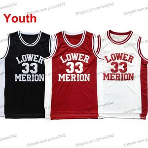 Nikivip Ship From US Youth Lower Merion 33 Bryant Basketball Jersey College Men High School Todo cosido Tamaño S-XL Calidad superior