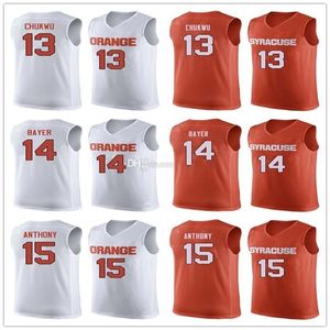 Nikivip Syracuse Orange College # 13 Paschal Chukwu Baloncesto Jersey # 14 Braedon Bayer # 15 Carmelo Anthony Hombre Cosido Número personalizado Nombre Jerseys