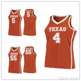 Nikivip Texas Longhorns College # 4 Mohamed Mo Bamba Basketball Jersey # 5 Royce Hamm Jr. # 55 Elijah Mitrou-Long Mens cosido Nombre de número personalizado