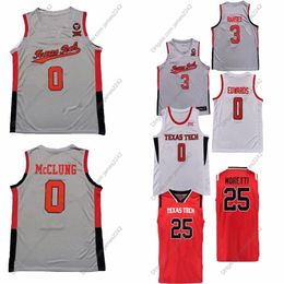 Nikivip Texas Tech Basketball Jersey NCAA College.0 Mac McClung.1 Terrence Shannon Jr.25 Davide Moretti N'importe quel nom et numéro peut être personnalisé