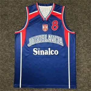 Nikivip Throwback Peja Stojakovic #8 Serbie Jugoslavija pays jersey imprimé PERSONNALISÉ n'importe quel numéro de nom 4XL 5xl 6XL jersey