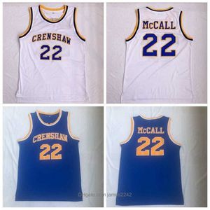 Nikivip topkwaliteit liefde en basketbalfilm # 22 Quincy McCall basketbal jersey gestikte borduurjerseys voor man maat S-2xl wit blauw