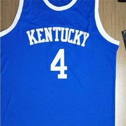 Nikivip Vintage Men # 4 KENTUCKY WILDCATS KYLE MACY BLUE College maillot Taille S-4XL ou maillot personnalisé avec n'importe quel nom ou numéro