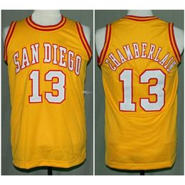 Nikivip Wilt Chamberlain # 13 San Diego Conquistadors Retro Basketball Jersey Men's Cousued Custom Any Number Nom Jerseys