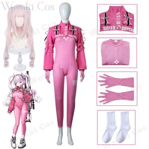 NIKKE – Costume Alice de la déesse de la victoire, perruque rose, ensemble complet, combinaison Nikke, Costumes de fête de jeu Cosplay