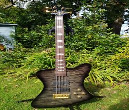 Nikki Sixx Spector Legend 4x Classic Spectorbird Electric Bass Guitar Black Maple Top Gold Hardware Crown Intlay9702832