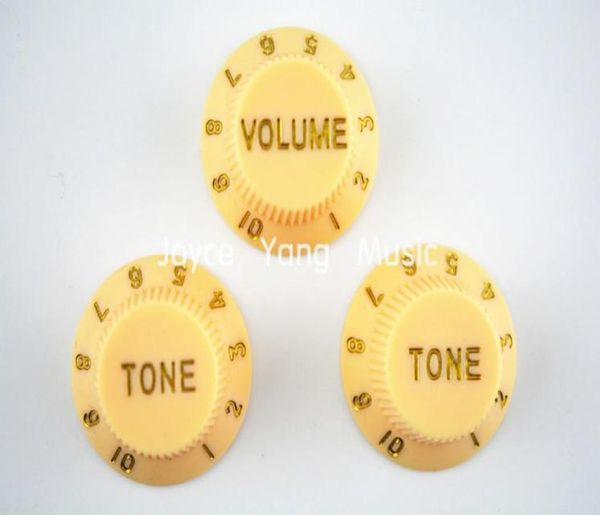 Niko Cream 1 Volume2 Tone Electric Guitar Control Knobs for Fender Strat Style Electric Guitar Wholes9818141