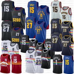 Nikola 15 Basketball Jokic Jersey Jamal Murray Denvers Michael Porter Jr. Jerseys 2024