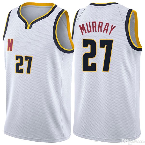 Nikola Jamal Murray Jokic Nugget Basketball Jersey Denvers Retro Carmelo 15 Anthony Dikembe 55 Mutombo Jersey City Men Edition Black White T-shirt 666