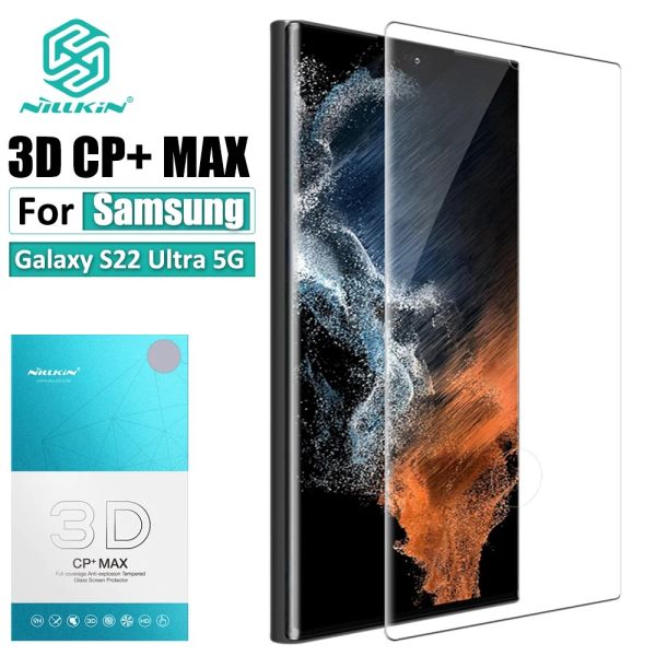 Nillkin 3D CP + MAX Screen Protector pour Samsung Galaxy S22 Ultra S21 Ultra Temperred Glass Full Couverture Anti-Glare Screen Film