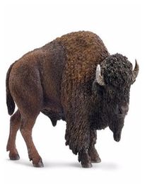 Nimal Model American Bison Figures Collectible Figurine Kids Educational Toys Resin Craft Art Home7831000