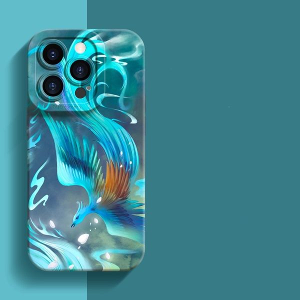 L'étui pour téléphone portable de cerf de neuf couleurs convient aux étuis 14pro max Style chinoiserie simple antichute 13