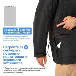 NINETYGO Smart Veste Chauffante En Duvet 80% Duvet Chauffage High-Tech 4 Réglages De Température Mode Parka Imperméable Hiver Parka En Duvet 201209