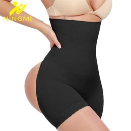 NINGMI Tummy Control Panties Femmes Minceur Sous-Vêtements Sexy Butt Lifter Panty Slim Body Shaper Taille Haute Formateur Shapewear Court 220506