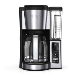 Machine à café programmable Ninja 12 tasses, 2 styles, plaque chauffante réglable, réservoir d'eau de 60 onces, infusion retardée - noir/acier inoxydable