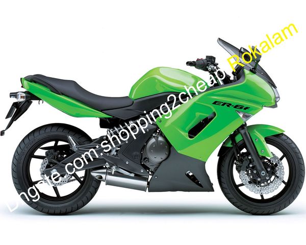 Ninja ER6F 650R ER-6F ER 6F Kit de carenado de motocicleta 06 07 08 para Kawasaki Juego de carenados de plástico ABS verde 2006 2007 2008 (moldeo por inyección)
