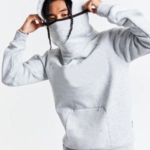 Ninja Hoodies Mannen Masker Katoen Mode Oversized Hoodies Sport effen Lange Mouw Winter Hoody Mannen Kleding 201113