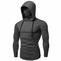 Masque Ninja Lg Sweat à capuche à manches longues pour hommes Automne Streetwear Grand Hip Hop à fourche ouverte Sweat-shirts pour hommes Tops Gym À capuche Sudaderas Hombre r0cz #