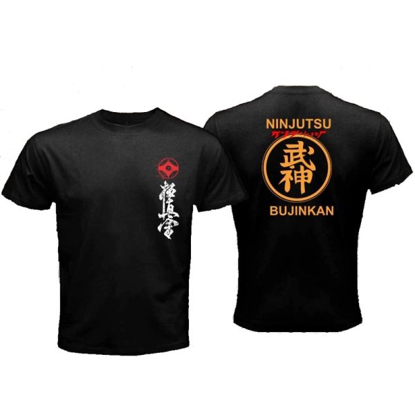 Ninjutsu kyokushin art martial japonais rétro street tshirt été bon marché cou chre