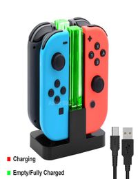 Nintend 4 Controller Charger LED -indicator Laad Dock Station voor Nitendo Switch NintendoSwitch NS Joycon Accessories9120385