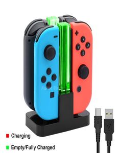 Nintend 4 Contracteur CHARGER LED Indicateur de charge Station de chargement pour Nitendo Switch Nintendoswitch NS Joycon Accessories9120385