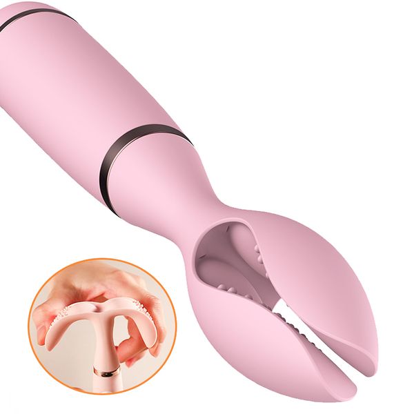 Vibrador de abrazadera de pezón Vibración Doble Vibración Masturbación Femenina Vaginal Clitoris Estimulador Masajera Juguete Sexy para mujeres
