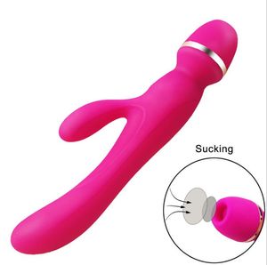 Nipple Clitoral Sucking G-spot Vibromasseur, Clitoris Sucker Stimulateur Double Moteur Vibrant AV Vibromasseur Masseur Oral Sex Toys pour Femmes