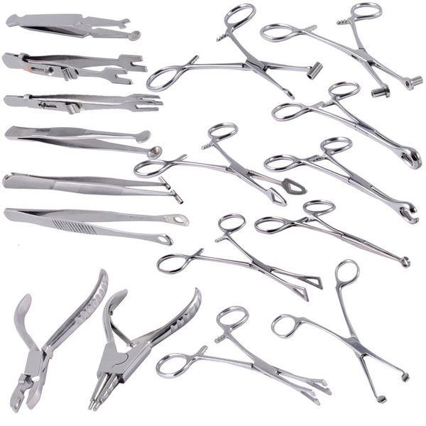 Anneaux de mamelon 1PC outil de perforation en acier professionnel ouverture fermeture aiguille boule pince pince forme différente pince à épiler Kits de perçage 230626