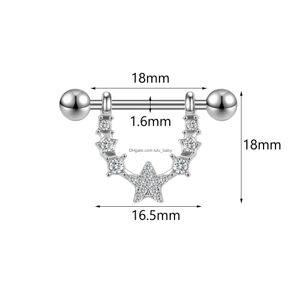 Anneaux de mamelon aoedej 14g 1 pièce brillant cristal féminins anneau de boucle de boucle gemme de pierre de cœur bijoux de bijoux sexy