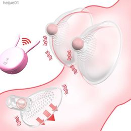 Nipple Sucker Vibrator Wireless Remote Breast Enlargement Massage Pump Oral Licking Nipple Clitoris Stimuler Sex Toys pour femmes L230518