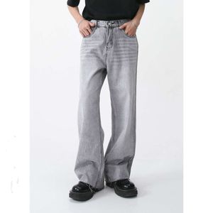 Nirben Denim |Nouveau pantalon en Denim Slim coréen pour hommes avec jambes larges amples et ourlet brut