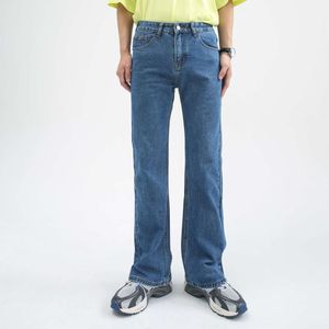 Nirben – jean Long multicolore pour hommes, édition coréenne, polyvalent, Slim, jambes larges, Micro lavage irrégulier, jambe droite, mode hommes