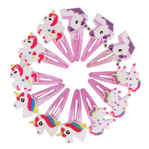 Nishine, horquillas con purpurina de unicornio, pinzas para el pelo de animales de dibujos animados, bonitas horquillas de plástico, tocados para niños, accesorios para el cabello para niñas