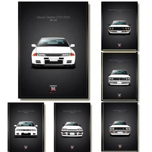 Nissan GTR toile peinture moderne mondialement célèbre voiture affiches imprime mur Art photos pour garçons chambre concessionnaire automobile décoration de la maison w06