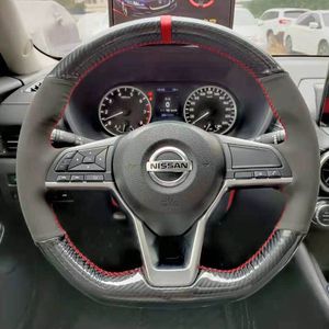 Nissan rogue 2017-2021 / Nissan altima 2019-2021 nouveau volant en fibre de carbone et daim noir manchon de couture à la main