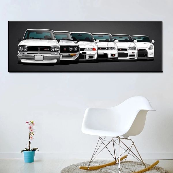 Nissan Skyline Gtr voiture toile peinture décor à la maison affiche imprime image murale sport voiture peinture pour salon décor à la maison