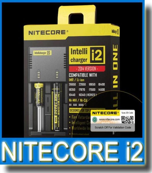 Nitecore I2 Universal IntelliCharger Charger pour 18650 14500 16340 26650 Batterie E Multi fonction Cigarette avec code de sécurité ORI8268229