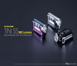 Nitecore tini ss zaklamp USB oplaadbare roestvrijstalen LED-sleutellamp XP-G2 S3 LED 380 LM Mini Torch3759639