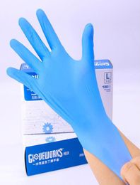 Nitrilhandschoenen blauw 100 pcslot voedingskwaliteit waterdichte allergie wegwerp werk veiligheidshandschoenen nitrilhandschoenen Mechanic6689706
