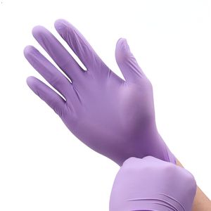 Gants en nitrile jetables Latex examen cuisine de qualité alimentaire étanche sans allergie violet pour femme