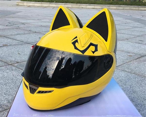 Nitrinos Cat Motorcycle Helmet Crosscountry Hombre y mujer Casco de carreras Four Seasons Antifog Allets Allover Ear Helmet5224602