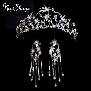 NiuShuya romantique météore étoile cristal mariage diadème couronne mariée strass bandeau bijoux cheveux accessoires Clips Barrettes
