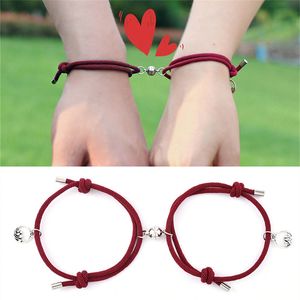 Niuyitid paar armband voor vrouwen mannen mode verstelbare magnetische aantrekken elkaar langeafstand liefde sieraden drop schip