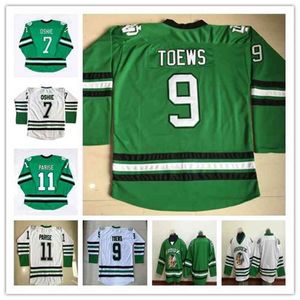 Nivip Dakota du Nord Fighting Sioux College Jerseys Hockey 7 TJ Oshie 9 Jonathan Toews 11 Zach Parise Blank Green White University Retro Stitched