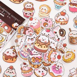 Niwai xiong Anthropomorfe dessertstickers, eten, eten, brood, schattige cartoon mobiele telefoons, handtassen, bagage, kinderstickers