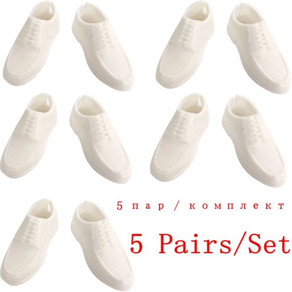 Nk 10 paires prince noble 5 blanc + 5 chaussures noires sandale décontractée pour les accessoires barbie petit ami pour ken poupée baby bricolage jouet